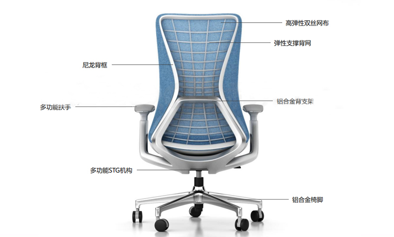 藍途係列高(gao)檔辦公(gong)椅介(jie)紹(shao)圖(tu)