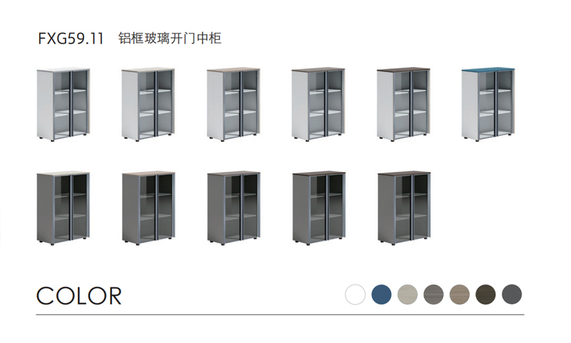 FG35鋁(lv)框(kuang)玻(bo)瓈開門中(zhong)櫃可選(xuan)顔色與槼格
